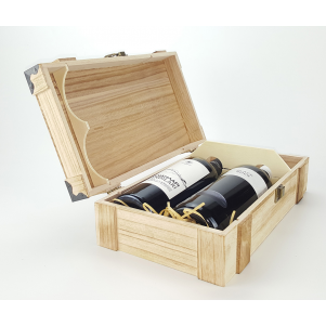 Classic wooden case for 2 bottles sample
