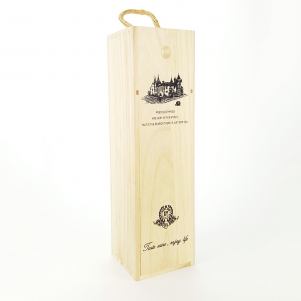 Wooden case for 1 bottle front